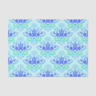 Cute Kids Tropical Blue Ocean Sea Turtle  Tissue Paper