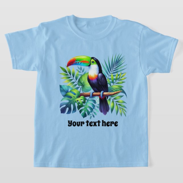 Cute kids unisex toucan customisable  T-Shirt (Laydown)