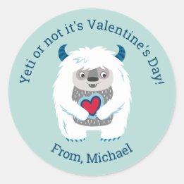 Cute Kids Valentine Classic Round Sticker