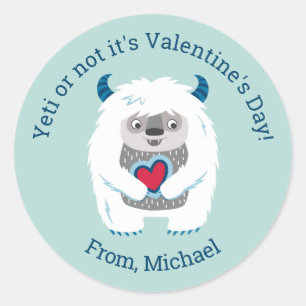 Cute Kids Valentine Classic Round Sticker