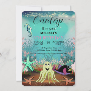 Cute Kids Watercolor under the Sea Birthday Invitation