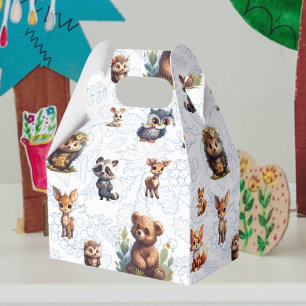Cute Kids Woodland Animals Pattern Favour Box