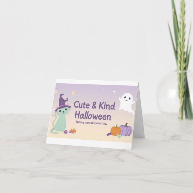 🧡 ✨ “Cute & Kind Halloween” Collection 🎃🌿 Invitation (Front)