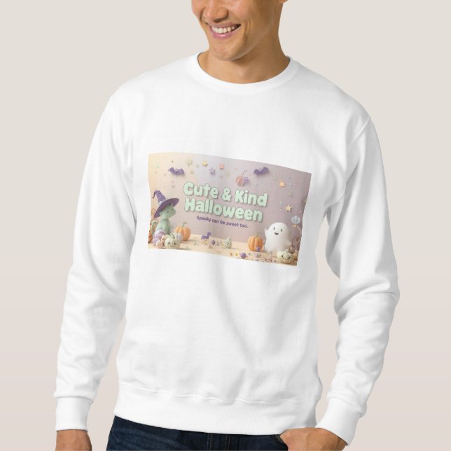 🧡 ✨ “Cute & Kind Halloween” Collection 🎃🌿 Sweatshirt (Front)