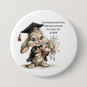 Cute Kindergarten Graduation Bunny Design 7.5 Cm Round Badge