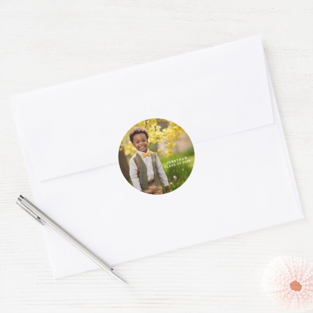 Cute Kindergarten Graduation  Classic Round Sticker (Envelope)