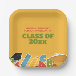 Cute Kindergarten Graduation Party Paper Plate