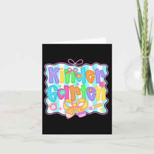 Cute Kindergarten Teacher Leopard Coquette Pencil Card