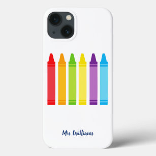 Cute Kindergarten Teacher Personalised Crayon iPhone 13 Case