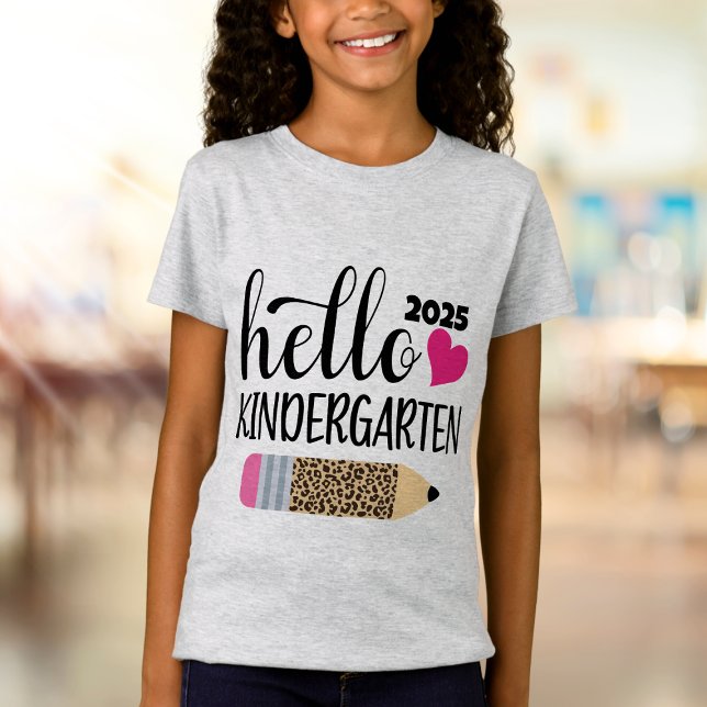 Cute Kindergarten Tee Back to School Shirt (hello  kindergarten girls tee)
