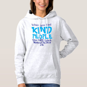 Cute KINDNESS Typography Blue Personalise Hoodie