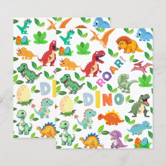 Cute Kinds of Dinosaurs Seamless