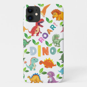 Cute Kinds of Dinosaurs Seamless Case-Mate iPhone Case