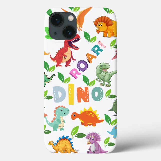 Cute Kinds of Dinosaurs Seamless Case-Mate iPhone Case (Back)