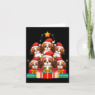 Cute King Charles Cavalier Le Dog Christmas Tree X Card