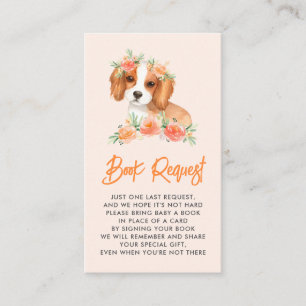 Cute King Charles Spaniel Peach Baby Book Request Enclosure Card