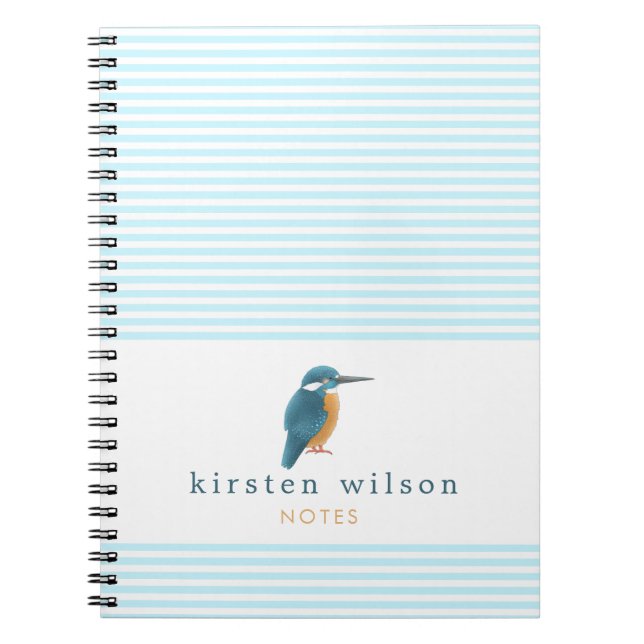 Cute Kingfisher - Personalised Notebook (Front)