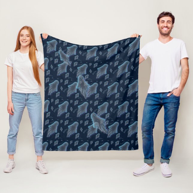Cute KiniArt Ghost  Fleece Blanket (In Situ)