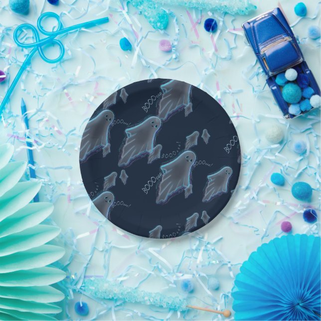 Cute KiniArt Ghost Paper Plate (Party)