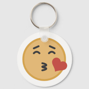 Cute Kiss Emoji Face Cartoon Key Ring