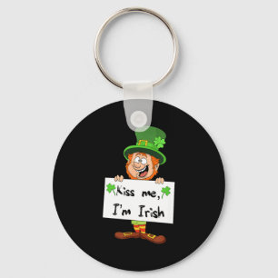 Cute Kiss Me Im Irish Lucky St Patricks Day For Ad Key Ring