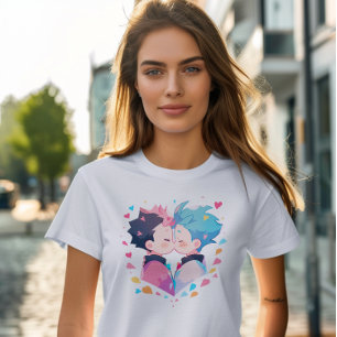 Cute Kissing Anime Boys T-Shirt