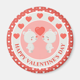 Cute Kissing Bear Couple Valentine's Day Magnet