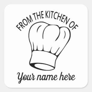 Cute kitchen chef hat add name sticker