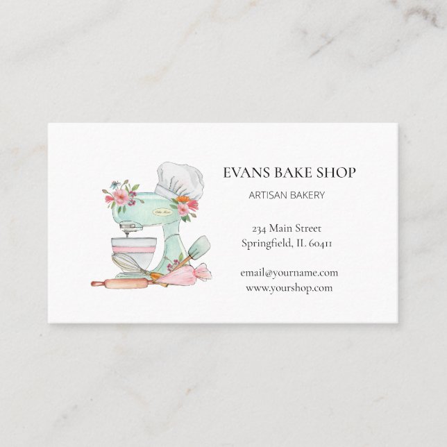 Cute Kitchen mixer bakery business card (Front)