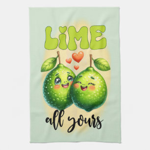 Cute kitchen pun word art tea towel