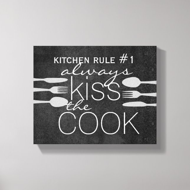 cute kitchen quote wrapped canvas wall art (Front)