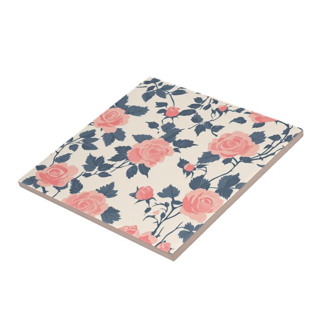 Cute Kitchen Rose Ceramic Tiles  For Artful Floors (Side)