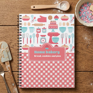 Cute Kitchen Theme Baking Red Gingham  Notebook