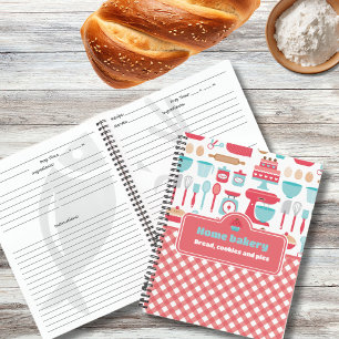 Cute Kitchen Theme Baking Red Gingham Recipes  Notebook
