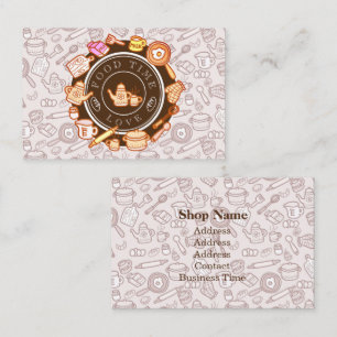 Cute Kitchenware Brown Business Card