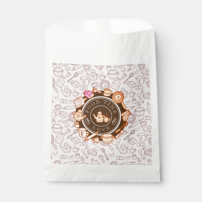 Cute Kitchenware Brown Favour Bags (Front)