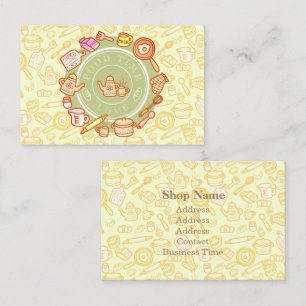Cute Kitchenware Green Business Card
