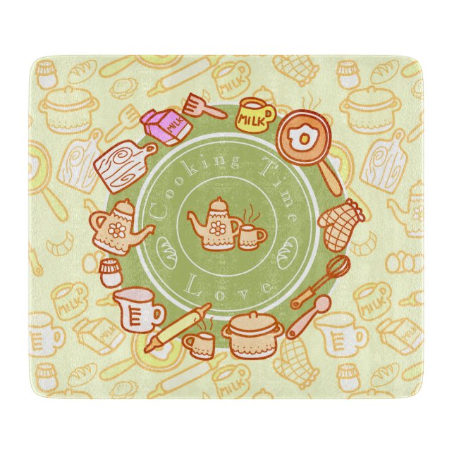 Cute Kitchenware Green Cutting Board (Front)
