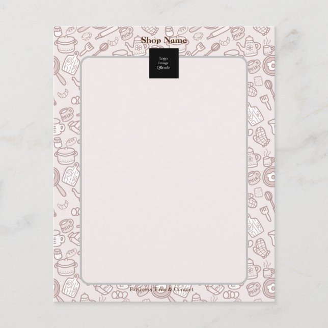 Cute Kitchenware Menu Brown (Front)