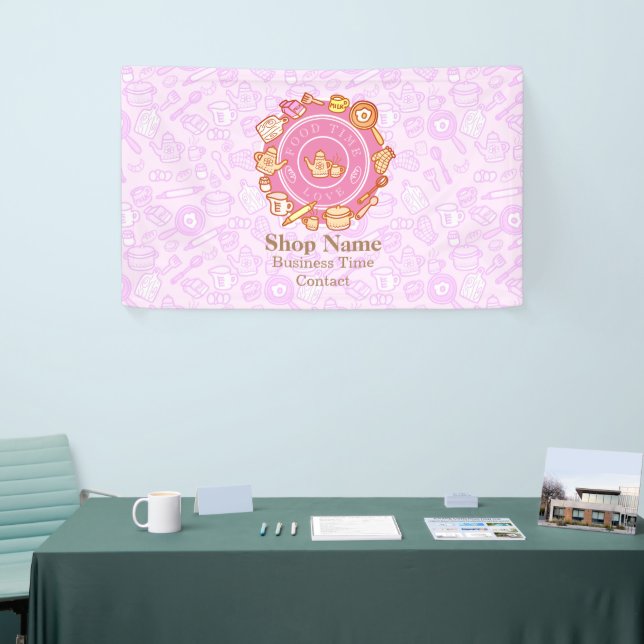 Cute Kitchenware Pink Banner (Tradeshow)