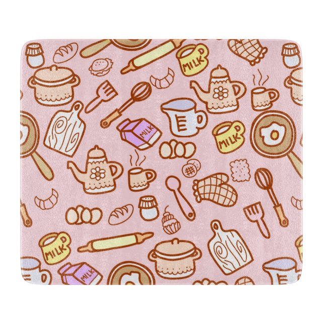 Cute Kitchenware Pink Cutting Board (Front)