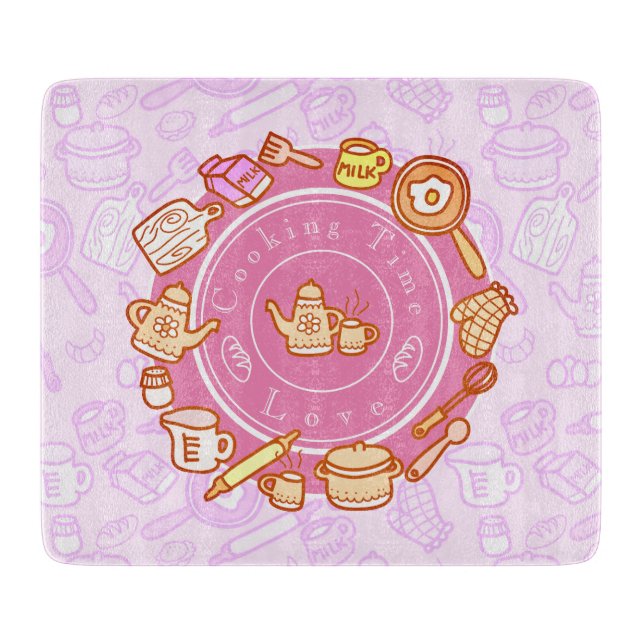Cute Kitchenware Pink Cutting Board (Front)