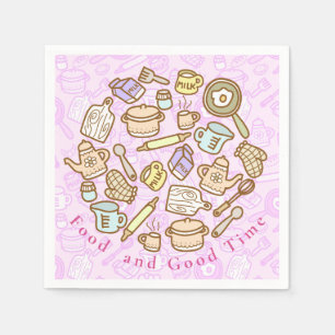 Cute Kitchenware Pink Napkin