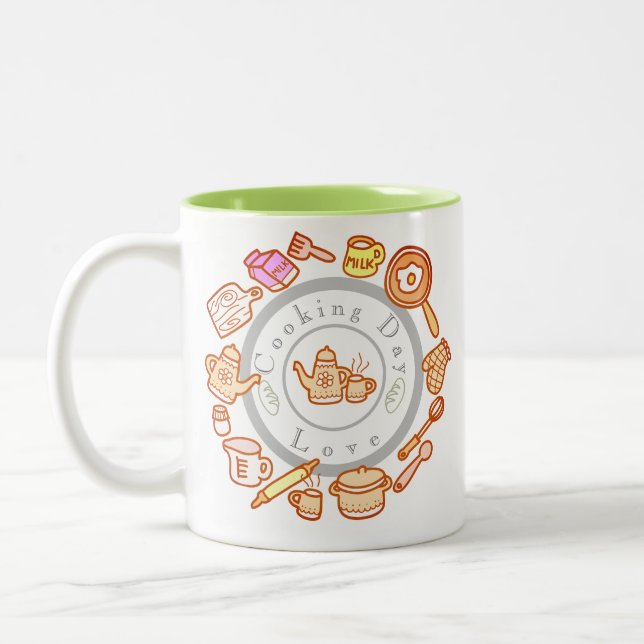 Cute Kitchenware  Two-Tone Coffee Mug (Left)