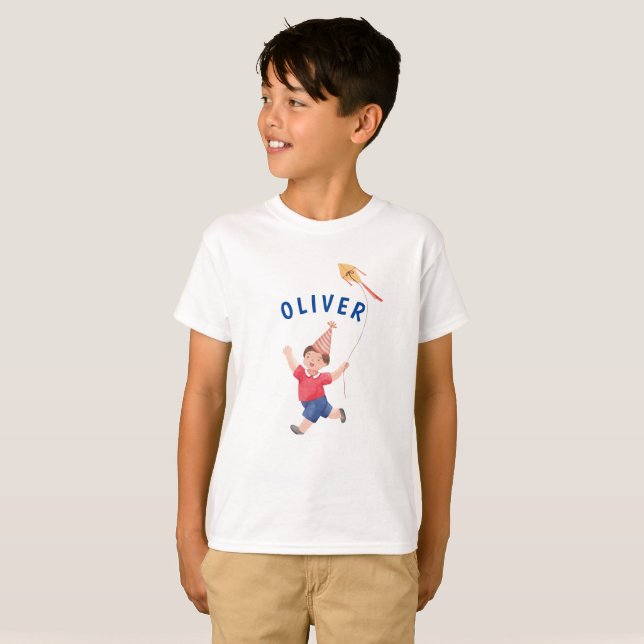 Cute Kite Birthday Boy T-shirt  (Front Full)