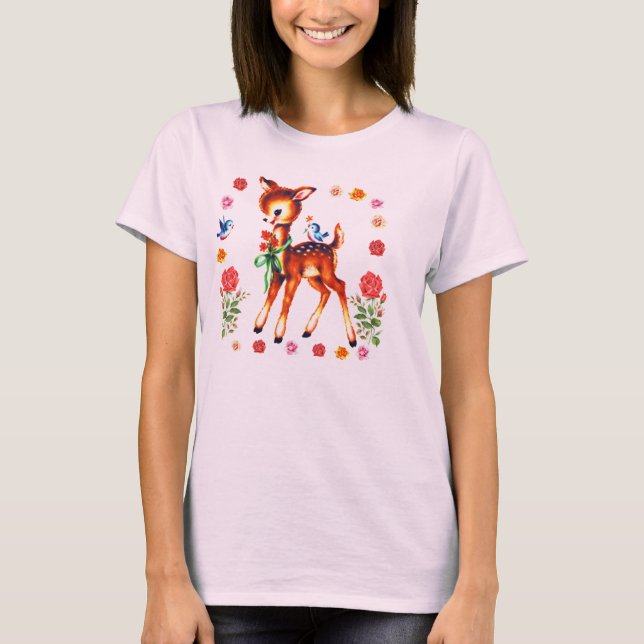 Cute Kitsch Deer T-Shirt (Front)