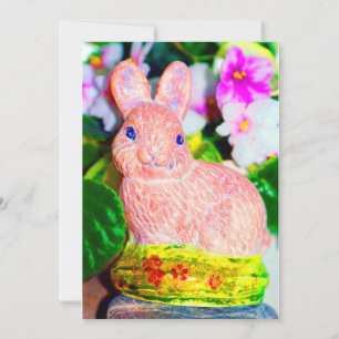 Cute Kitschy Bunny Rabbit Holiday Card