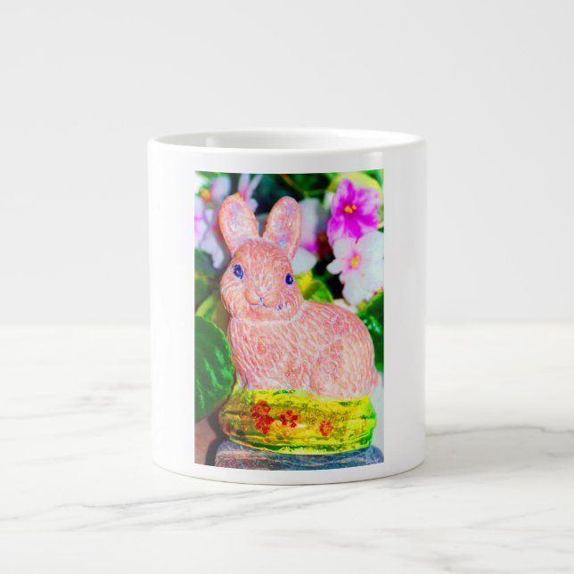 Cute Kitschy Bunny Rabbit   Large Coffee Mug (Front)