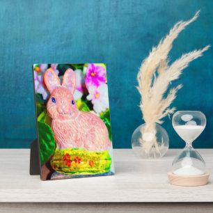 Cute Kitschy Bunny Rabbit Plaque