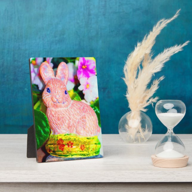 Cute Kitschy Bunny Rabbit  Plaque (Side)